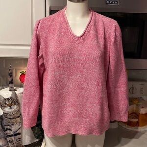 R womens Croft&barrow pink long sleeve plus size pullover sweater size 2X